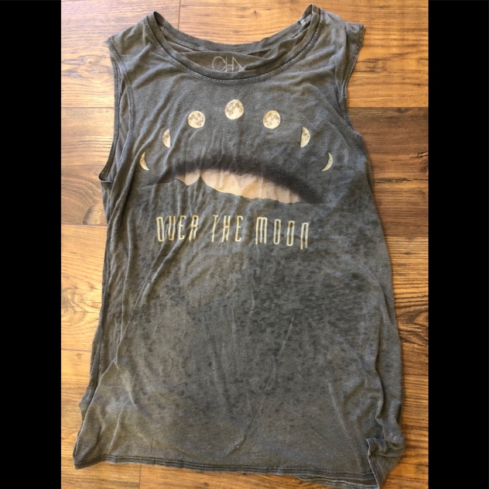 Chaser ladies moon phase tank distressed look S